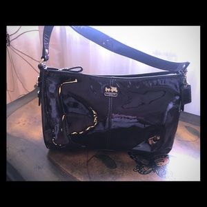 Coach patent leather shoulder bag